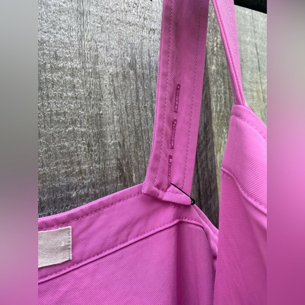 EVERLANE Japanese go weave picnic dress magenta size 2 - Picture 10 of 11